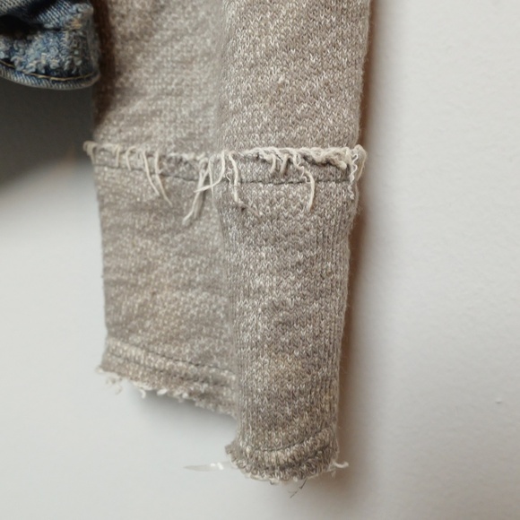 Free People | Distressed Denim Jacket with Removable Hood Size large - Picture 3 of 7